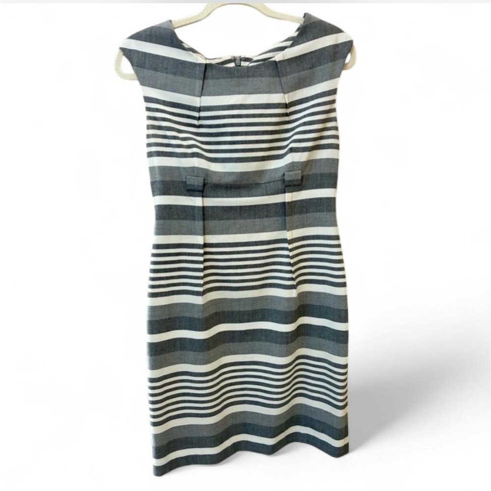 Calvin Klein Bayadere Striped Sheath Dress Preppy Boat Neck